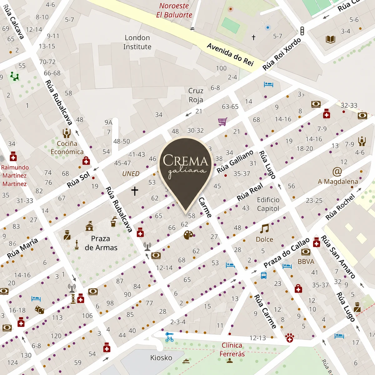 Mapa de la Rúa Galiano, 49, Ferrol